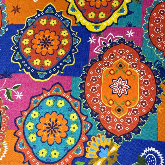 Bright Colorful Paisley Floral Patchwork Print Placemats Set of 4 NEW - Picture 2 of 3